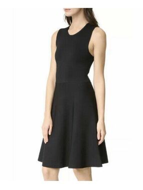 ALC XS Black Sleeveless Fit-and-Flare Dress lace up  back